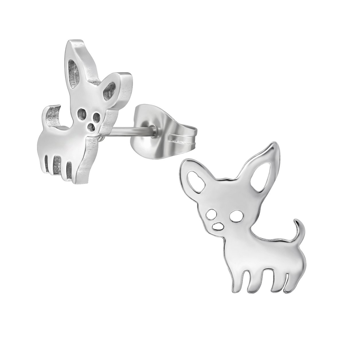Hert oorstekers - 316L Chirurgisch staal - Zilverkleurig - Hertjes, schattig - Cadeautip - Damesdingetjes