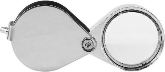 Foto:  diamantloep vingerloep triplet jewelers loupe vergroot 10x pocket vergrootglas opvouwbaar zakloep juweliersloep van heble 