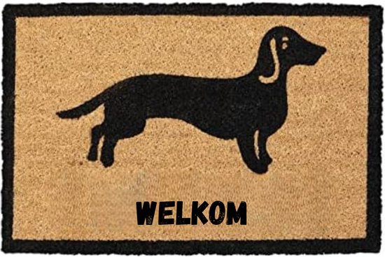 Wasbare deurmat met vlinders in vintage look - crème