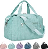 Handbagage, 45 x 36 x 20 cm, Easyjet cabin bag, handbagage, tas voor vliegtuig, opvouwbare weekendtas, dames heren, reistas, handbagage, koffer, 30 liter, mintgroen