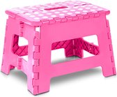 1 pak Opvouwbare Kids Step Stool - Opvouwbare Step Stool houdt tot 300 lbs - Lichtgewicht Plastic Folding Stool voor Keuken, Badkamer & Woonkamer (Roze)