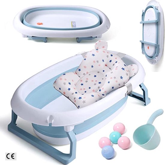 Opvouwbare Babybadkuip - Babykuip - Baby Bad - Babyzitje - Inclusief Kinderballen - Baby - Babyhaarwasbeker - Babybadkuip Opvouwbaar - 80 x 49 x 25 cm van Merkloos — afbeelding 2