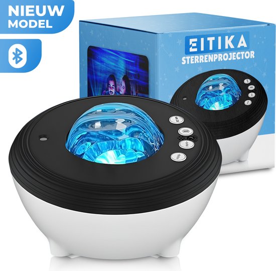 EITIKA Sterren Projector Nachtlamp - Met Smartphone App - sterrenhemel projector - sterrenprojector - galaxy projector - Wit/Zwart