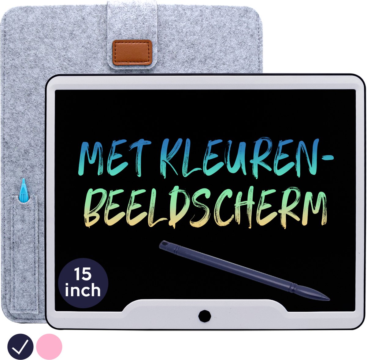 LCD Tekentablet Kinderen "Blauw" 15 inch - Kleurenscherm - Jongens - Tekenbord - Tekentablets - Kleuter - Speelgoed Jongens - Kids Tablet - Ewriter - Digitaal Notitieblok