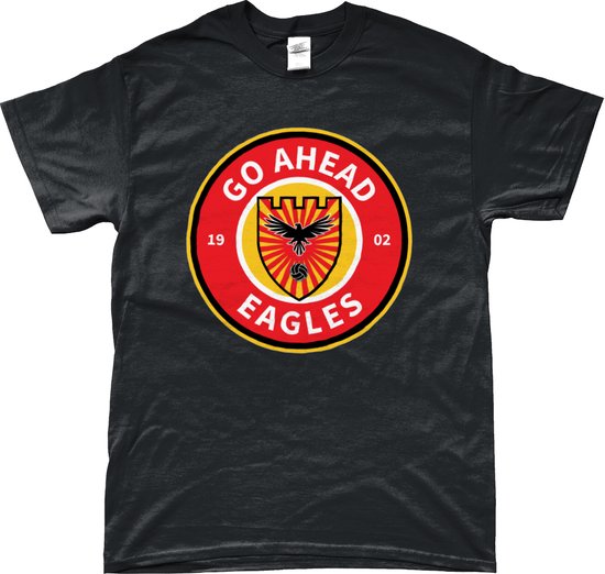 Go Ahead Eagles Shirt - De Adelaars - T-Shirt - Deventer - 0570 - Voetbal - Artikelen - Zwart - Unisex - Regular Fit - Maat L