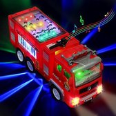 Brandweerwagen Speelgoed - elektrische 4D verlichte Brandweerwagen Reddingswagen met Lichten en Geluiden