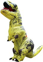 Rique Dino pak - Carnaval - Dino pak - Dinosaurus - Dino kostuum - Opblaas Dino - Carnavalspak Dino - Dino - Volwassen Dinopak - 150 tot 200 cm - Gele Dino