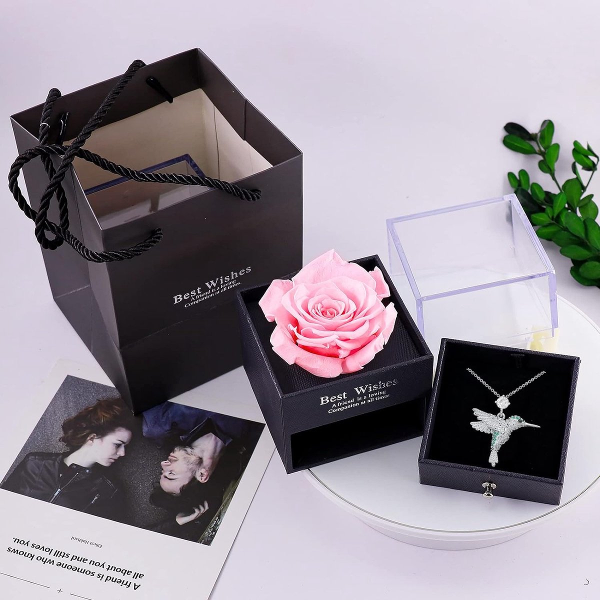 Eeuwige Rode Roos Geschenkdoos Met Hart Ketting – Ik Hou Van Jou In 100 Talen Romantisch Cadeau Voor Vrouw Moeder Of Geliefde