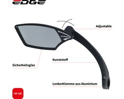 foto van Edge E-bike Fietsspiegel Luxe Met Klem - Linkse Montage - Zwart