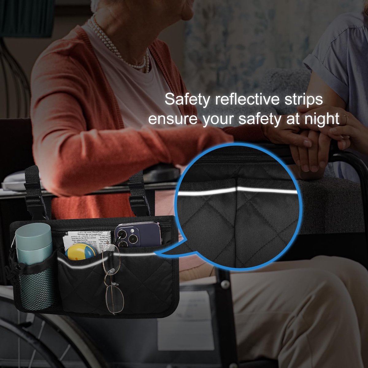 Goedkoopste rolstoel opbergtas - Veilige opbergtas voor rolstoelen, mobiliteitshulp rolstoelaccessoires tas voor ouderen senioren