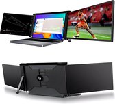 Blerron Tri-Screen PRO - 15.6" - Portable Monitor - Laptopscherm: 15.6" - 18.1" - Portable Monitoren - Beeldscherm - Inclusief Beschermhoes - 1920x1080P - 60 Hz - HDMI & USB-C - Zwart