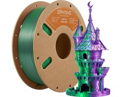 Eryone - Duo Silk - Purple + Green - PLA Filament - 1 Kg 1,75mm - Voor 3D-printer & 3D-pen