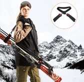 Porte-skis de Luxe - Ajustable - Fermetures velcro - Zwart - Ceinture de transport de ski - Sangle de transport de ski - Accessoires de ski