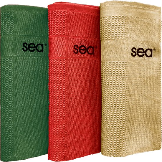 SEA® | Rode Serie | Microvezeldoekjes | Schoonmaakdoeken | Autodoeken | Microvezeldoeken | Schoonmaakdoekjes | 60x40cm | 3 Stuks