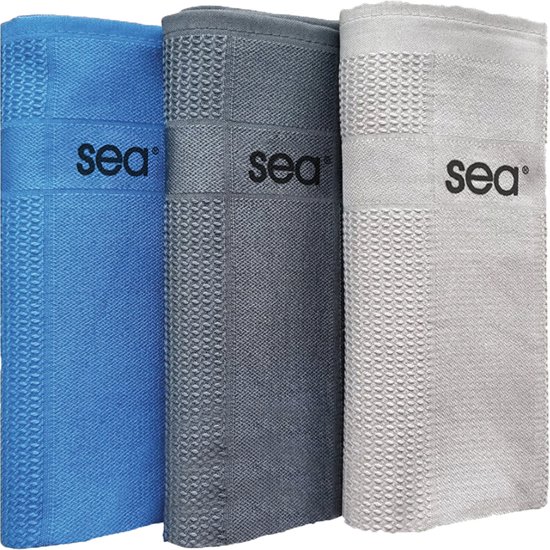 SEA® | Blauwe Serie | Microvezeldoekjes | Schoonmaakdoeken | Autodoeken | Microvezeldoeken | Schoonmaakdoekjes | 60x40cm | 3 Stuks