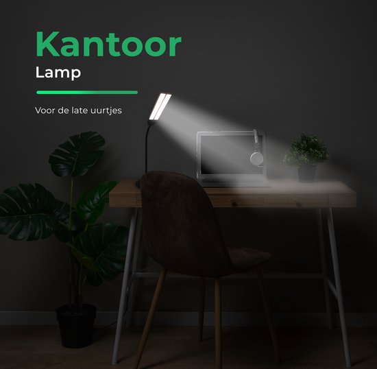 Lampe de bureau SBR Glow - Lampe de table - Lampe lumière du jour - 2 lampes LED - Dimmable - 3 couleurs de lumière - Zwart