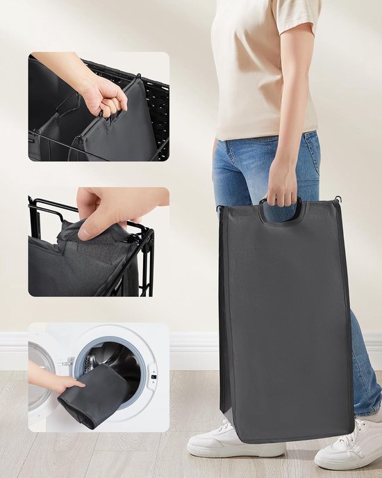 Wasmand Metalen Vuile Wasmand Met Wielen Vuile Wasmand Organizer Badkamer Wasbox Wasmanden