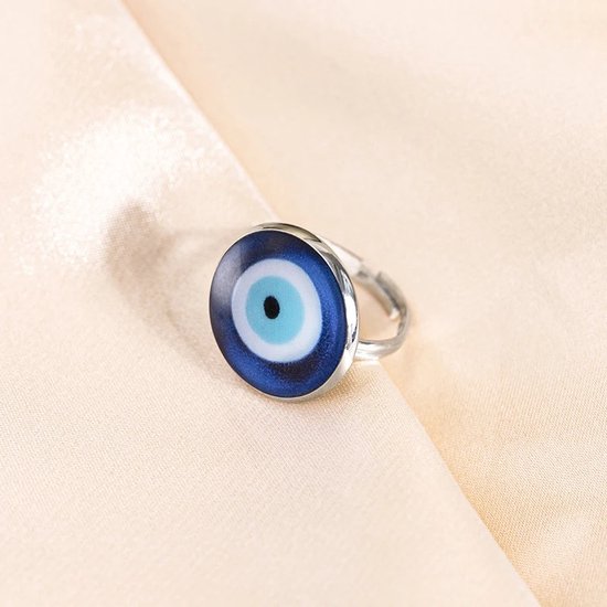 Wellness-House | Ring Eye | In Maat Verstelbaar | Cabochon Ring | Nazar | Protectie Ring | Unisex | Bescherming | Zen Sieraad