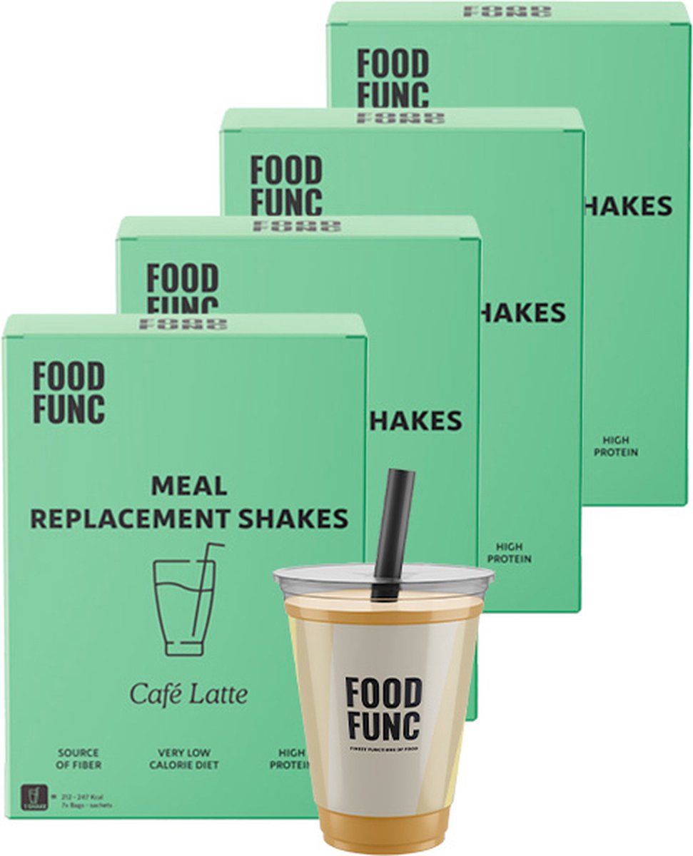 Foodfunc | Maaltijdshake | Cafe Latte | 3 Stuks | 21 x 32,5g | No Junk Just Func