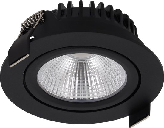 Ledmatters - Inbouwspot Zwart - Dimbaar - 7 watt - 970 Lumen - 3000 Kelvin - Wit licht - IP65 Badkamerverlichting