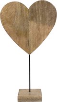 Staand hart mango hout 60cm