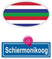 Schiermonnikoog vlag auto sticker set 2 stuks.