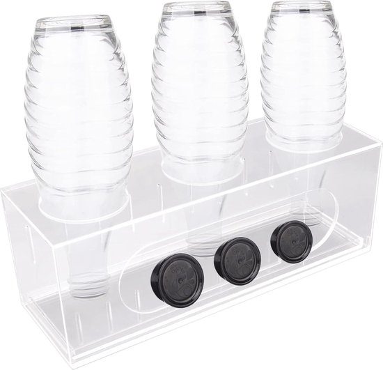 Bottle Drip Rack Bottle Holder, Set of 3 Acrylic Glass Dish Drainer Bottles with Drip ...