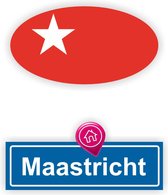 Maastricht stads vlag auto stickers set 2 stuks
