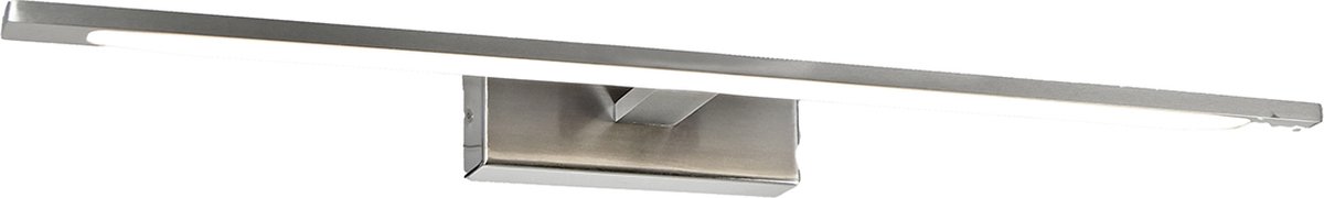 Olucia - STEFFY - Badkamerspiegelverlichting - Nikkel - Geschikt voor Badkamer - Vorm: Rechthoek