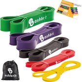ASHBRIT® Power Bands - Pull up bands - Weerstandsbanden set van 5 banden - 5 verschillende weerstanden - Fitness elastiek - Inclusief draagtas