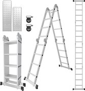 Vouwladder 4x4 Telescopische ladder Leunladder Aluminium Multifunctionele ladder Verlengladder