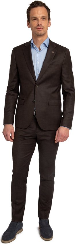 Convient - Costume Strato Wool Brown - Homme - Taille 52 - Coupe Slim
