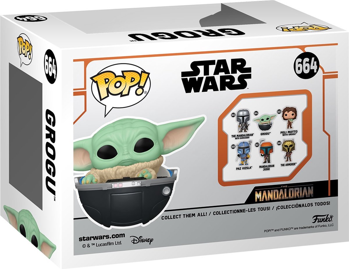 Funko Pop! Star Wars: The Mandalorian - Grogu in Hovering Pram speelfiguur thumbnail 3