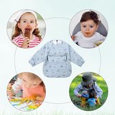Bavoirs pour bébé, paquet de 2 bavoirs pour bébé imperméables avec poche, bavoirs d'alimentation pour bébés garçons et filles en bas âge-bleu + vert