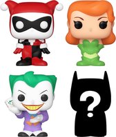 Funko Bitty Pop! - DC Batman 4-Pack Serie 3 – Harley Quinn 156 – Poison Ivy 157 – The Joker 155 + Mystery