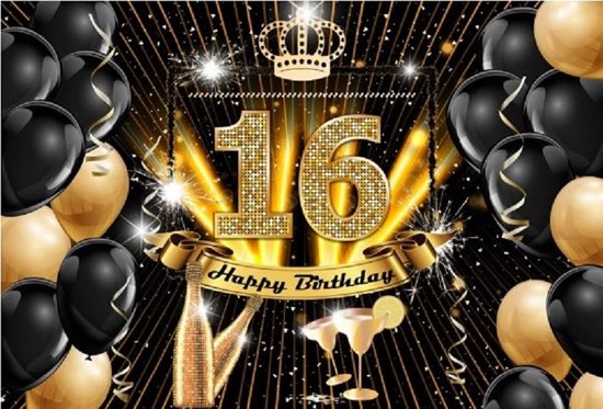 Gouden kaarsen voor de 16e verjaardag - 16 taartkaarsen