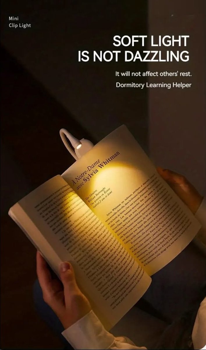 AliRose - Boek Clip LED - Lezen In Het Donker - Travel Light - Clip-On - WIT