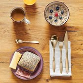 Bel Tempo II ontbijtservies voor 6 personen in vintage look, handbeschilderd keramiek, 18-delige serviesset, in paarse kleur bessen, aardewerk