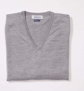 Osborne Knitwear Trui met V hals - Merino wol - Dames - Light Grey - L