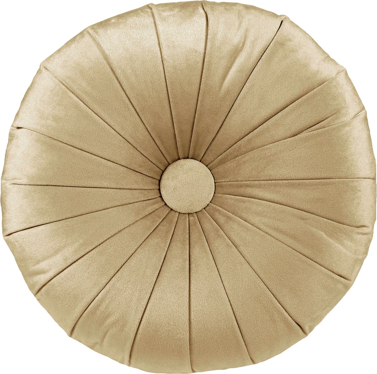 HOOMstyle Kiki Kussen - Sierkussen Rond - Fluweel - Ø40cm - Haver / Goud