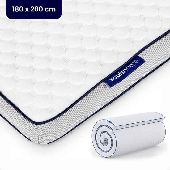 Foto: Soulsnooze duocomfort premium topper 180x200 cm topdekmatras aanpasbaar design 3d air mesh traagschuim memory foam matras 30 nachten proefslapen wasbare hoes anti allergie