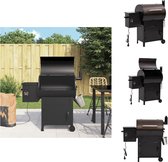 vidaXL Multifunctionele Pelletbarbecue - 104 x 47 x 88 cm - Duurzaam materiaal - Houtpellets - 6-in-1 veelzijdigheid - Inklapbare poten en wielen - Eenvoudig schoon te maken - Extra opbergruimte - Kleur- zwart - Materiaal- ijzer - Barbecue