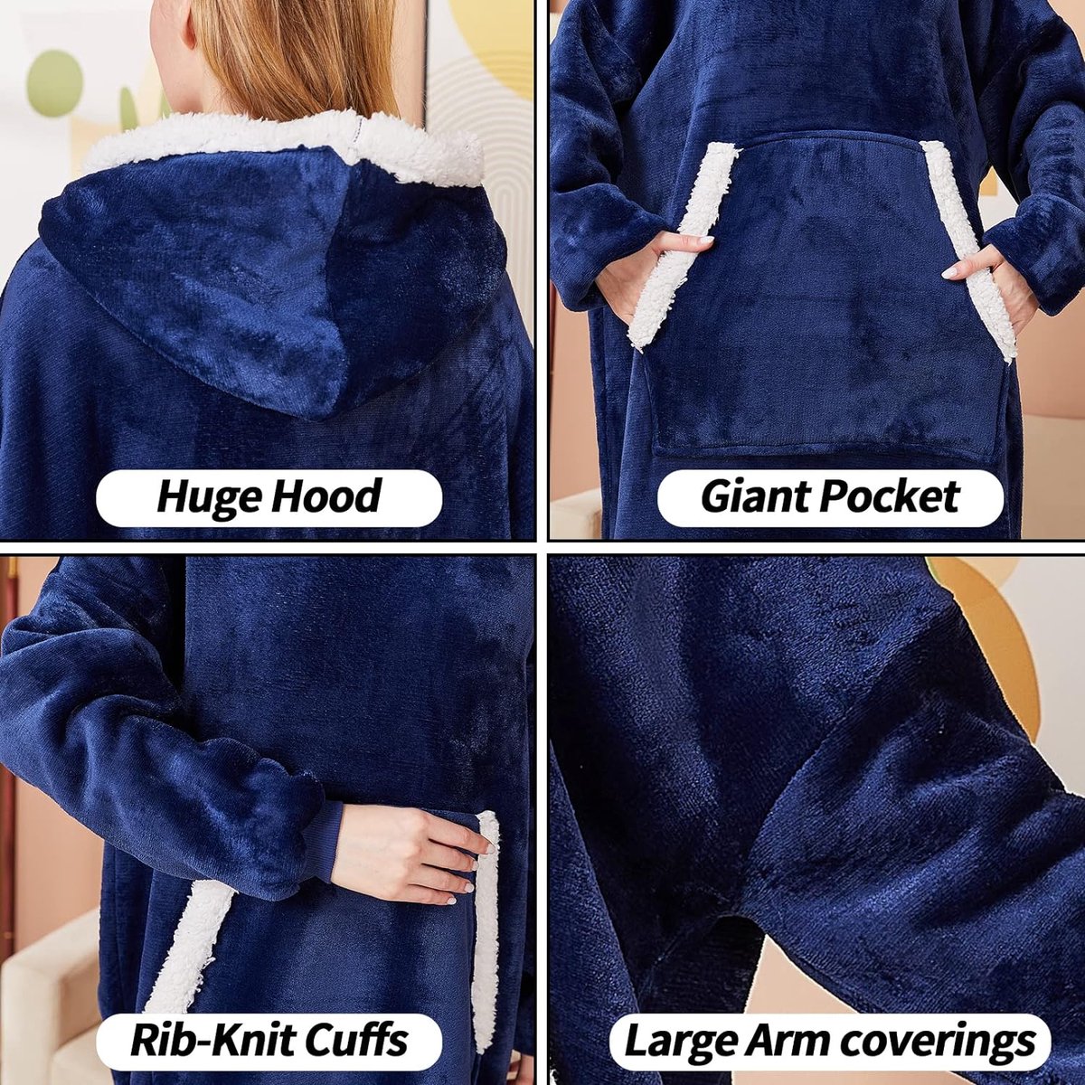 Luxe knuffeltrui hoodiedeken