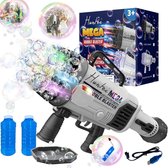 Huntex Bazooka Bubble Gun Toy 64 Trous Zwart - Avec Siècle des Lumières LED - Bulle soufflante Gun - Machine - Mariage - Groot