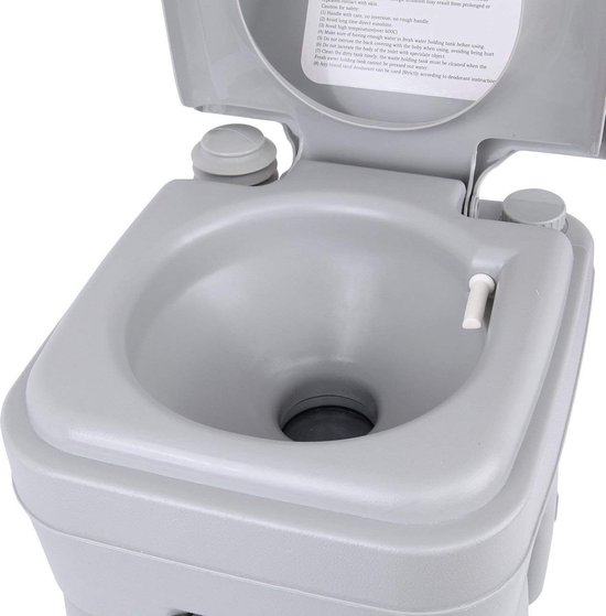 Velox Chemisch Toilet - Porta Potti - Draagbaar Toilet - Toilet Camping - Chemisch Toilet Camping - Mobiel Toilet - Chemisch Toilet Porta Potti - Grijs - Velox
