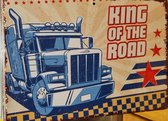Metalen - Blikken - Wandplaat - Vrachtwagen King of the Road - 20 x 16 x 0.5 cm