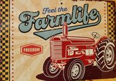 Metalen - Blikken - Wandbord - Feel the Farmlive - Freedom - 20 x 16 x 0.5 cm - Tractor