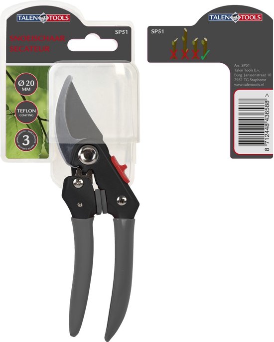 Talen Tools - Snoeischaar - Premium - Voorbijsnijdend - Ergonomisch model - 21 cm van Talen Tools — afbeelding 3