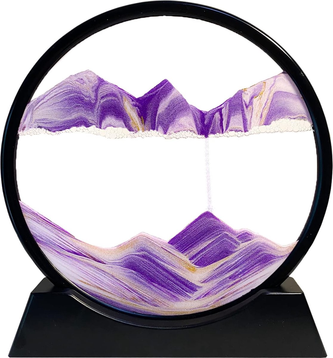 Decoratie Bewegende Zandloper - Handgemaakt Zandschilderij met Hypnotiserende Bewegingen - Uniek Cadeau-idee voor Kunstliefhebbers.