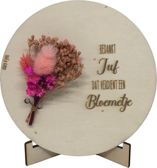 Tekstbord JUF | roze | bedankt juf | liefste juf | einde schooljaar| topjuf | juf | meester | allerliefste juf | de liefste juf | cadeau | cadeautje juf